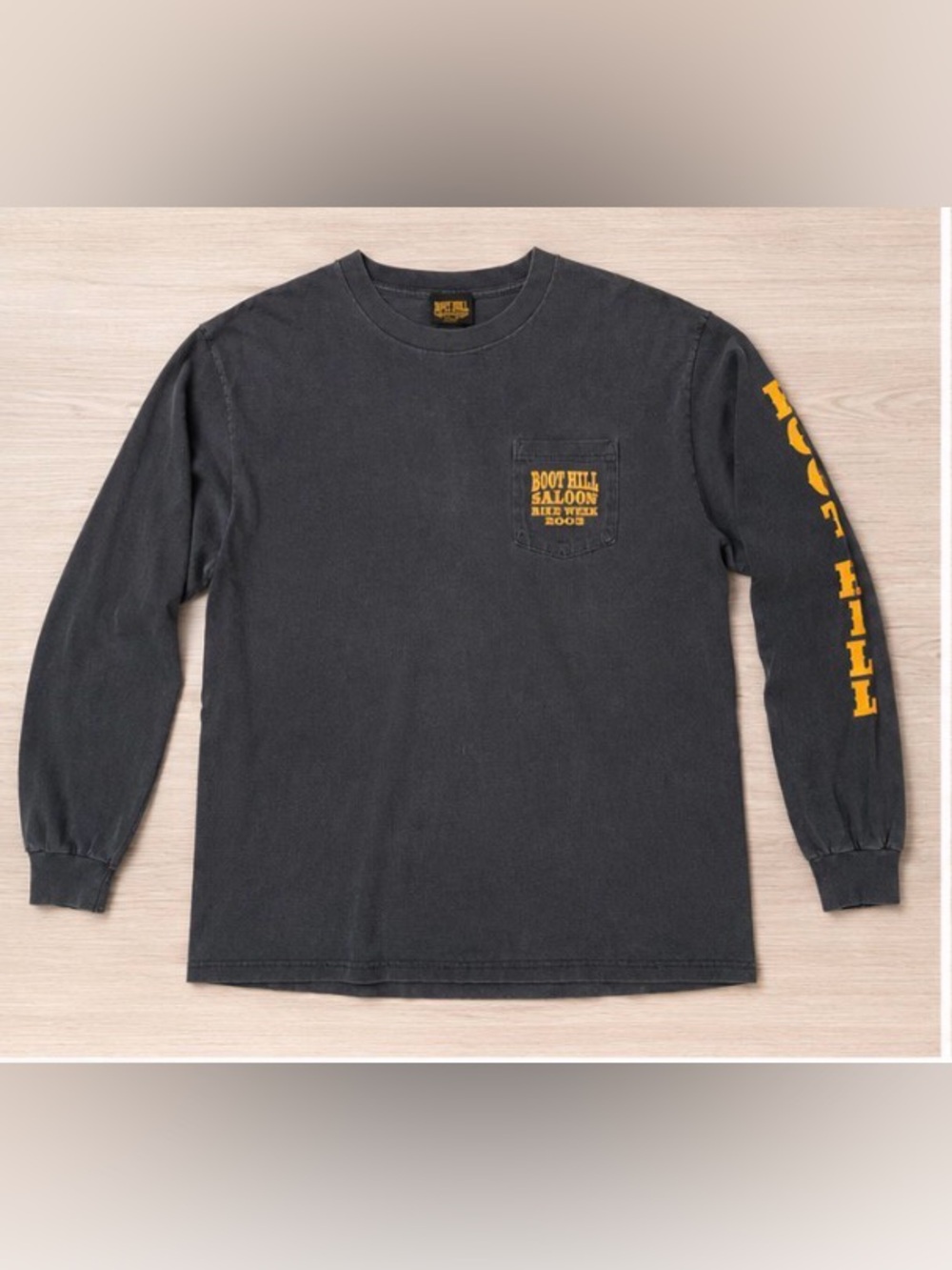 Boot Hill Saloon Long Sleeve Pocket Tee - Charcoal